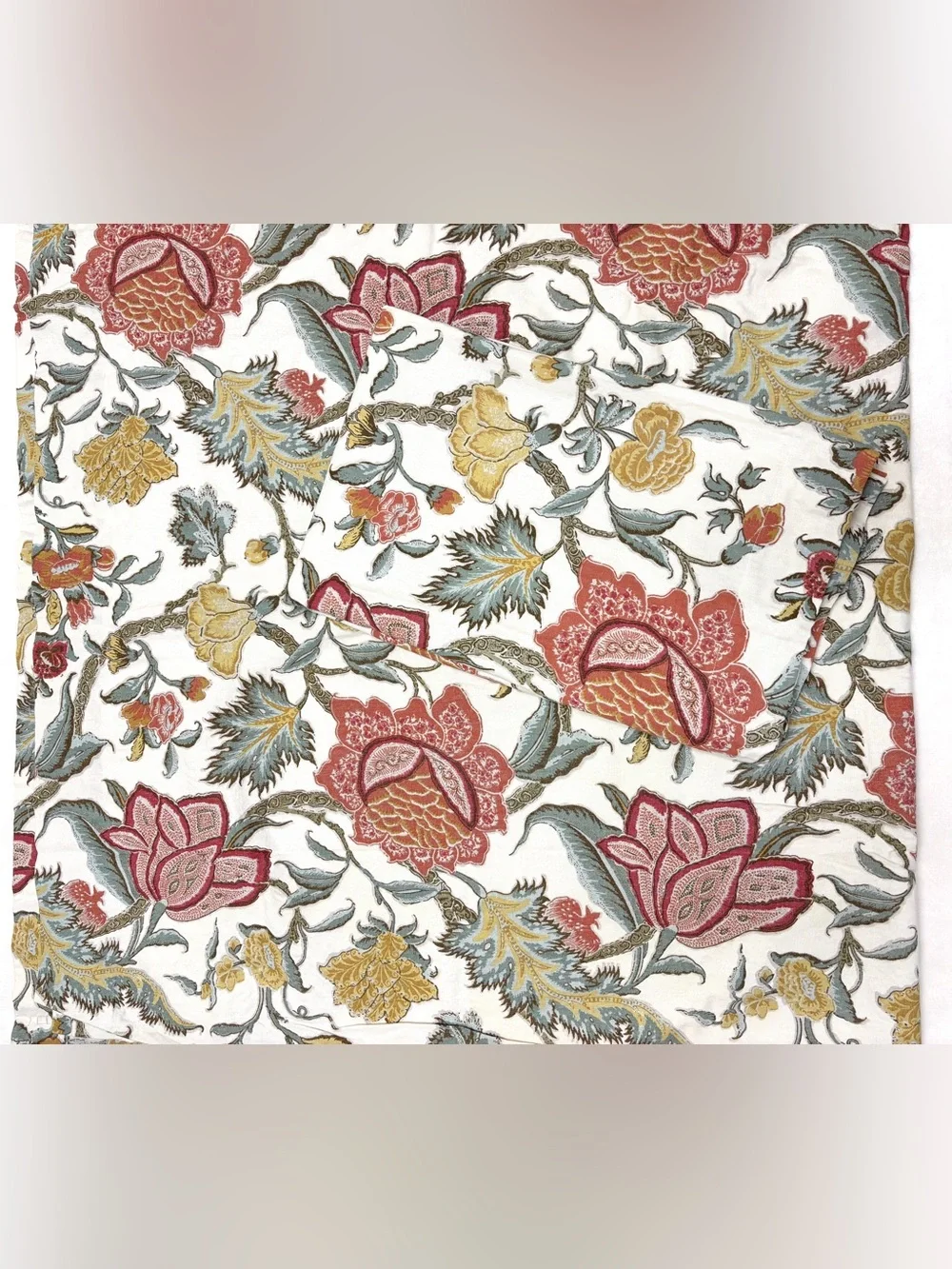 Pottery Barn Cynthia Palampore Linen Cotton Set of 2 Printed Curtains 50x84”